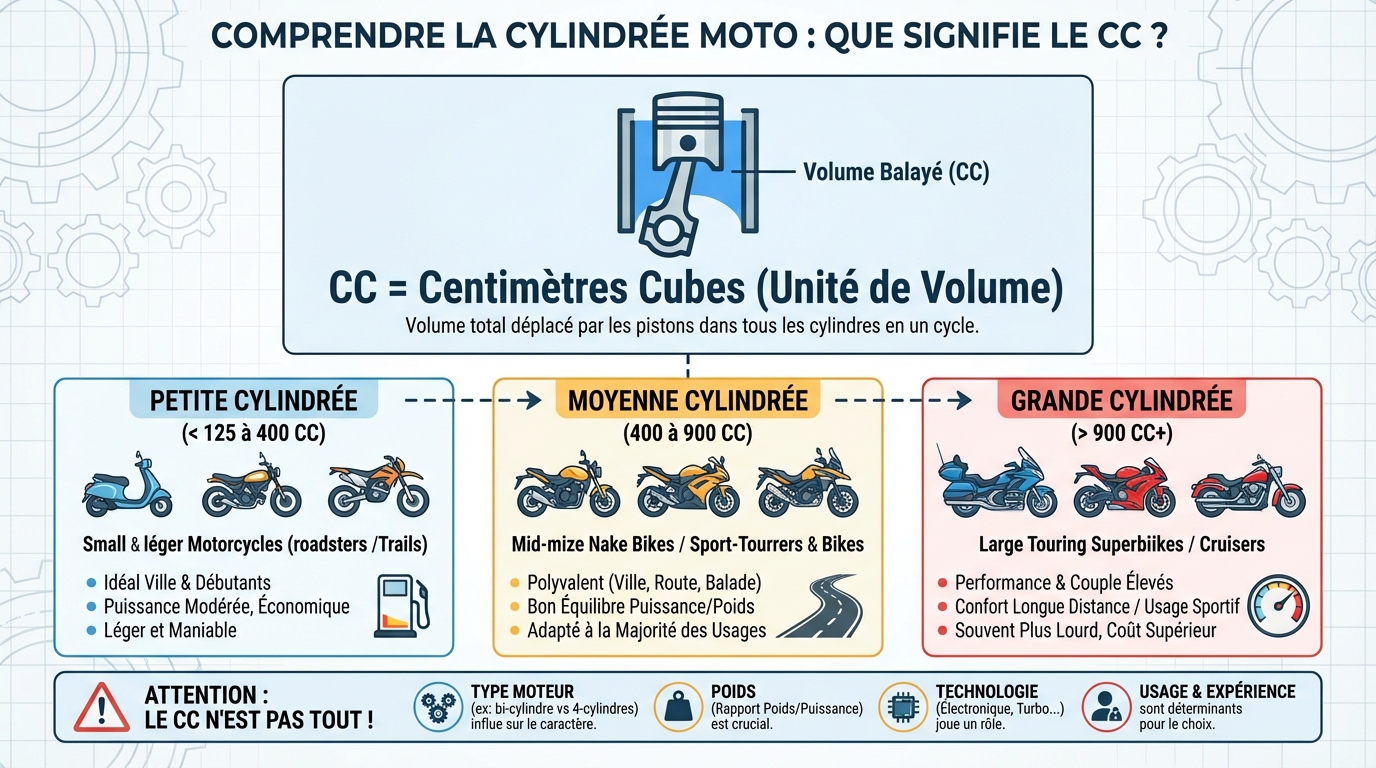 Comprendre la cylindrée en moto : que signifie le CC ? 1 Comment la cylindrée impacte la performance