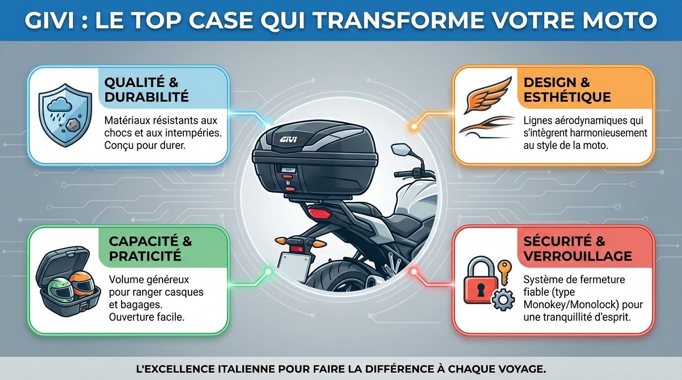 Givi pour votre moto : le top case qui fait la différence 1 Comment installer un top case Givi ?
